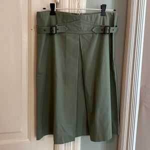 Sitwell (Anthropologie) army green skirt with buckles. Size 4